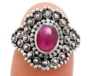 Ruby Glassfield Ring size-8 EXR04176 R-1124, 6x8 mm