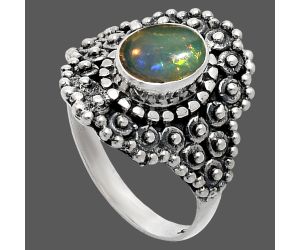 Ethiopian Opal Ring size-7 EXR04181 R-1124, 6x8 mm