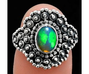 Ethiopian Opal Ring size-8 EXR04185 R-1124, 6x8 mm