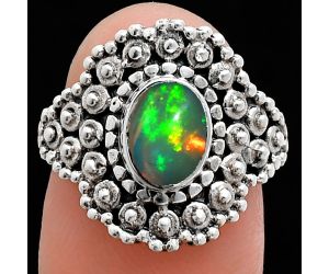 Ethiopian Opal Ring size-7.5 EXR04186 R-1124, 6x8 mm