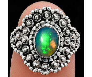 Ethiopian Opal Ring size-6 EXR04190 R-1124, 6x8 mm