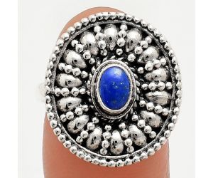 Lapis Lazuli Ring size-8.5 EXR04202 R-1691, 6x4 mm