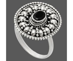 Black Onyx Ring size-8.5 EXR04203 R-1691, 6x4 mm