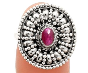 Ruby Glassfield Ring size-7 EXR04218 R-1691, 6x4 mm