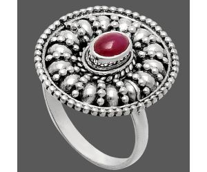 Ruby Glassfield Ring size-7 EXR04218 R-1691, 6x4 mm