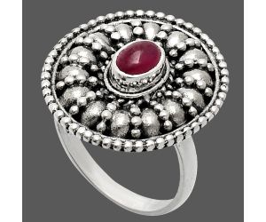 Ruby Glassfield Ring size-6 EXR04219 R-1691, 6x4 mm