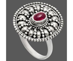 Ruby Glassfield Ring size-8 EXR04222 R-1691, 6x4 mm