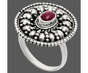 Ruby Glassfield Ring size-6 EXR04224 R-1691, 6x4 mm