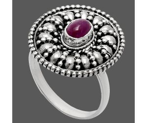 Ruby Glassfield Ring size-8 EXR04227 R-1691, 6x4 mm