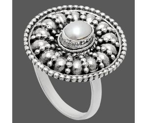 Natural Fresh Water Pearl Ring size-8 EXR04228 R-1691, 6x4 mm