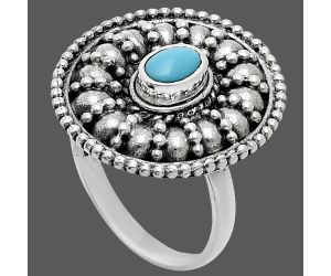 Sleeping Beauty Turquoise Ring size-7 EXR04244 R-1691, 6x4 mm