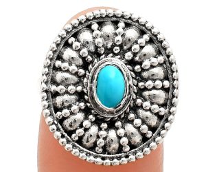 Sleeping Beauty Turquoise Ring size-8 EXR04248 R-1691, 6x4 mm