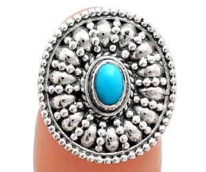 Sleeping Beauty Turquoise Ring size-6 EXR04250 R-1691, 6x4 mm