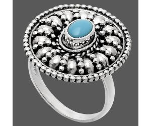 Sleeping Beauty Turquoise Ring size-6 EXR04250 R-1691, 6x4 mm