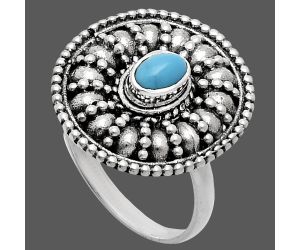 Sleeping Beauty Turquoise Ring size-8 EXR04252 R-1691, 6x4 mm