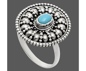 Sleeping Beauty Turquoise Ring size-9 EXR04253 R-1691, 6x4 mm