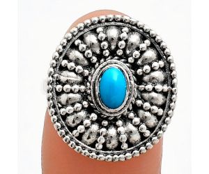 Sleeping Beauty Turquoise Ring size-8 EXR04257 R-1691, 6x4 mm