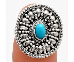 Sleeping Beauty Turquoise Ring size-6 EXR04258 R-1691, 6x4 mm