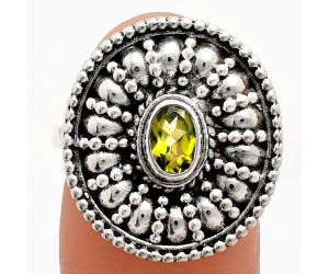 Peridot Ring size-8 EXR04262 R-1691, 6x4 mm