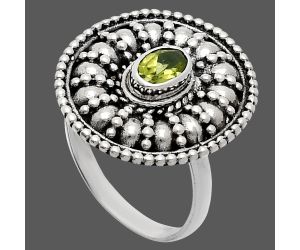 Peridot Ring size-8 EXR04262 R-1691, 6x4 mm