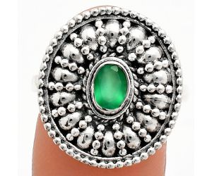 Green Onyx Ring size-8.5 EXR04263 R-1691, 6x4 mm