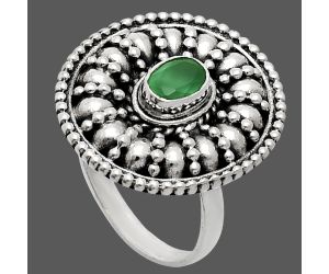 Green Onyx Ring size-8.5 EXR04263 R-1691, 6x4 mm