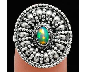 Ethiopian Opal Ring size-8 EXR04267 R-1691, 6x4 mm