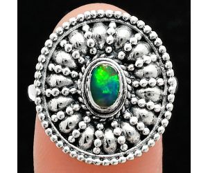 Ethiopian Opal Ring size-9 EXR04269 R-1691, 6x4 mm