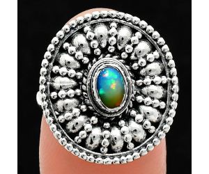 Ethiopian Opal Ring size-8 EXR04280 R-1691, 6x4 mm