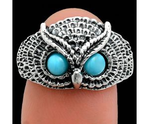 Owl - Sleeping Beauty Turquoise Ring size-7 EXR04375 R-1022, 4x4 mm