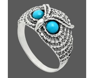 Owl - Sleeping Beauty Turquoise Ring size-7 EXR04375 R-1022, 4x4 mm