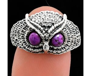 Owl - Copper Purple Turquoise Ring size-9.5 EXR04421 R-1022, 4x4 mm