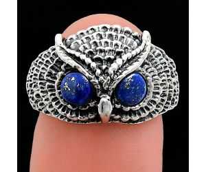 Owl - Lapis Lazuli Ring size-7 EXR04424 R-1022, 4x4 mm