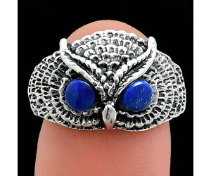 Owl - Lapis Lazuli Ring size-8 EXR04431 R-1022, 4x4 mm