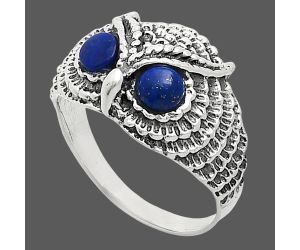 Owl - Lapis Lazuli Ring size-8 EXR04431 R-1022, 4x4 mm