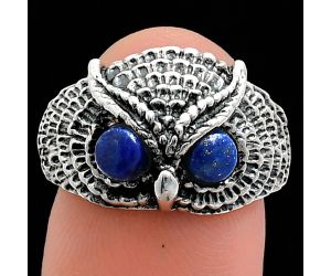 Owl - Lapis Lazuli Ring size-7 EXR04432 R-1022, 4x4 mm