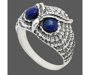 Owl - Lapis Lazuli Ring size-7 EXR04432 R-1022, 4x4 mm