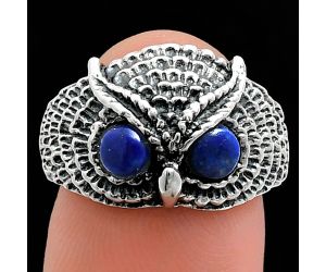 Owl - Lapis Lazuli Ring size-7 EXR04435 R-1022, 4x4 mm