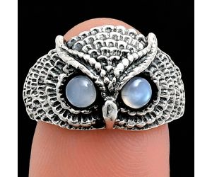 Owl - Srilankan Moonstone Ring size-7 EXR04444 R-1022, 4x4 mm