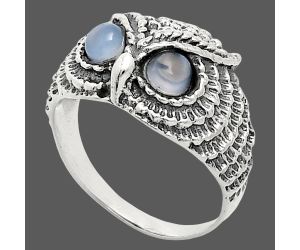 Owl - Srilankan Moonstone Ring size-7 EXR04444 R-1022, 4x4 mm