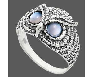 Owl - Srilankan Moonstone Ring size-7 EXR04448 R-1022, 4x4 mm