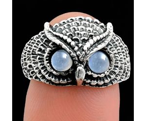 Owl - Srilankan Moonstone Ring size-7 EXR04449 R-1022, 4x4 mm