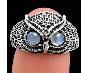 Owl - Srilankan Moonstone Ring size-9 EXR04450 R-1022, 4x4 mm