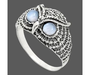 Owl - Srilankan Moonstone Ring size-9 EXR04450 R-1022, 4x4 mm