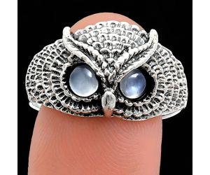 Owl - Srilankan Moonstone Ring size-9.5 EXR04453 R-1022, 4x4 mm