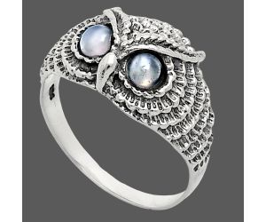 Owl - Srilankan Moonstone Ring size-9.5 EXR04453 R-1022, 4x4 mm