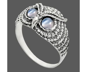 Owl - Srilankan Moonstone Ring size-9.5 EXR04455 R-1022, 4x4 mm