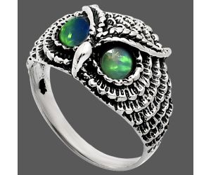 Owl - Ethiopian Opal Ring size-7 EXR04459 R-1022, 4x4 mm