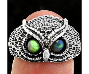 Owl - Ethiopian Opal Ring size-7 EXR04460 R-1022, 4x4 mm