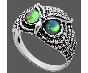 Owl - Ethiopian Opal Ring size-7 EXR04460 R-1022, 4x4 mm